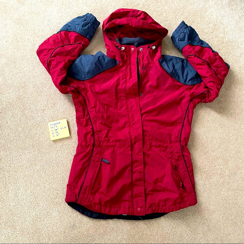 Columbia Raincoat women's S red grey
